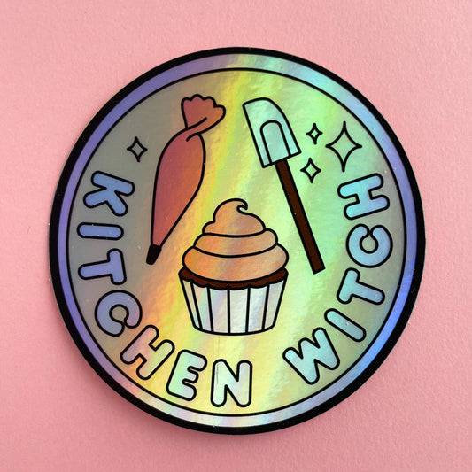 Kitchen Witch Holographic Sticker