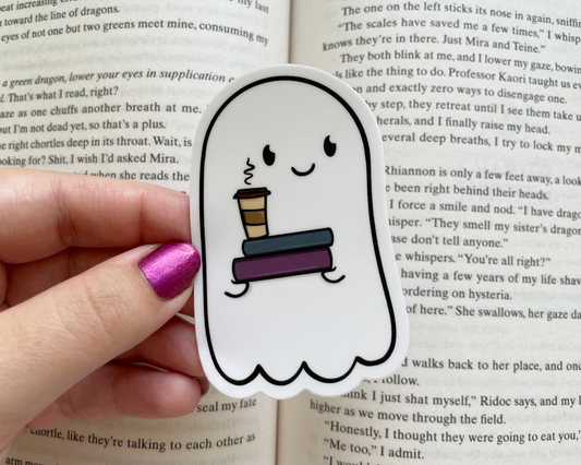 Ghost and Coffee Vinyl Sticker