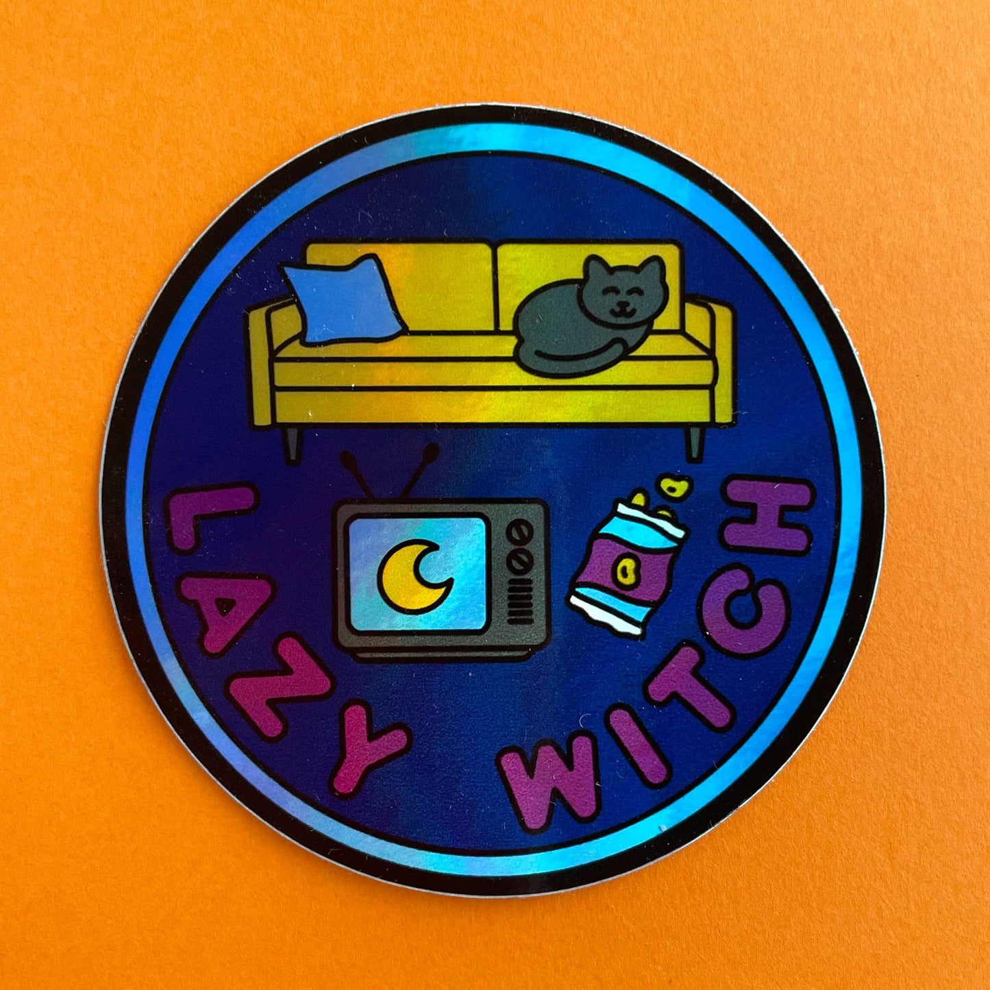 Lazy Witch Holographic Sticker