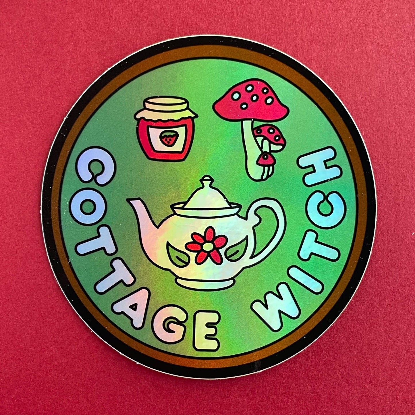 Cottage Witch Holographic Sticker