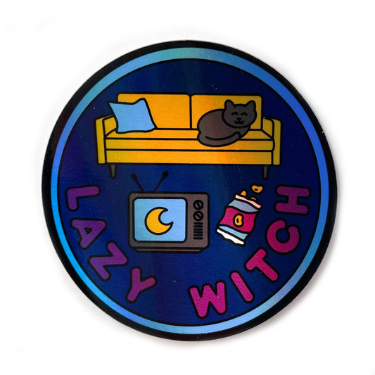 Lazy Witch Holographic Sticker