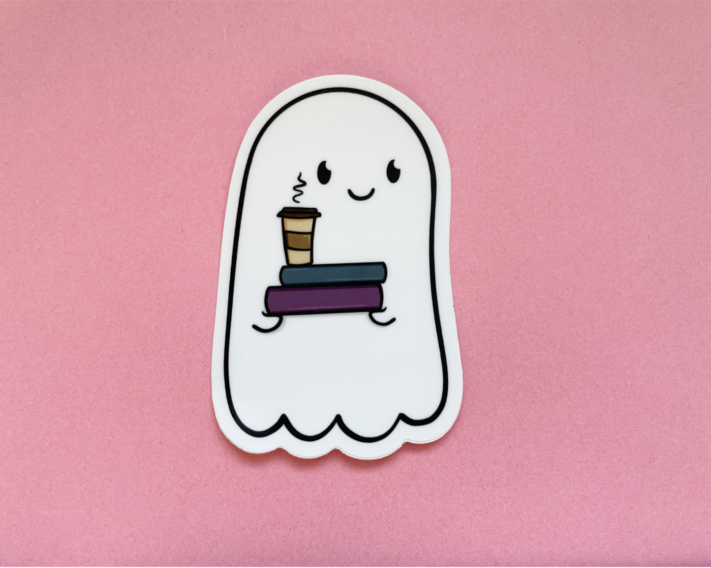 Ghost and Coffee Vinyl Sticker