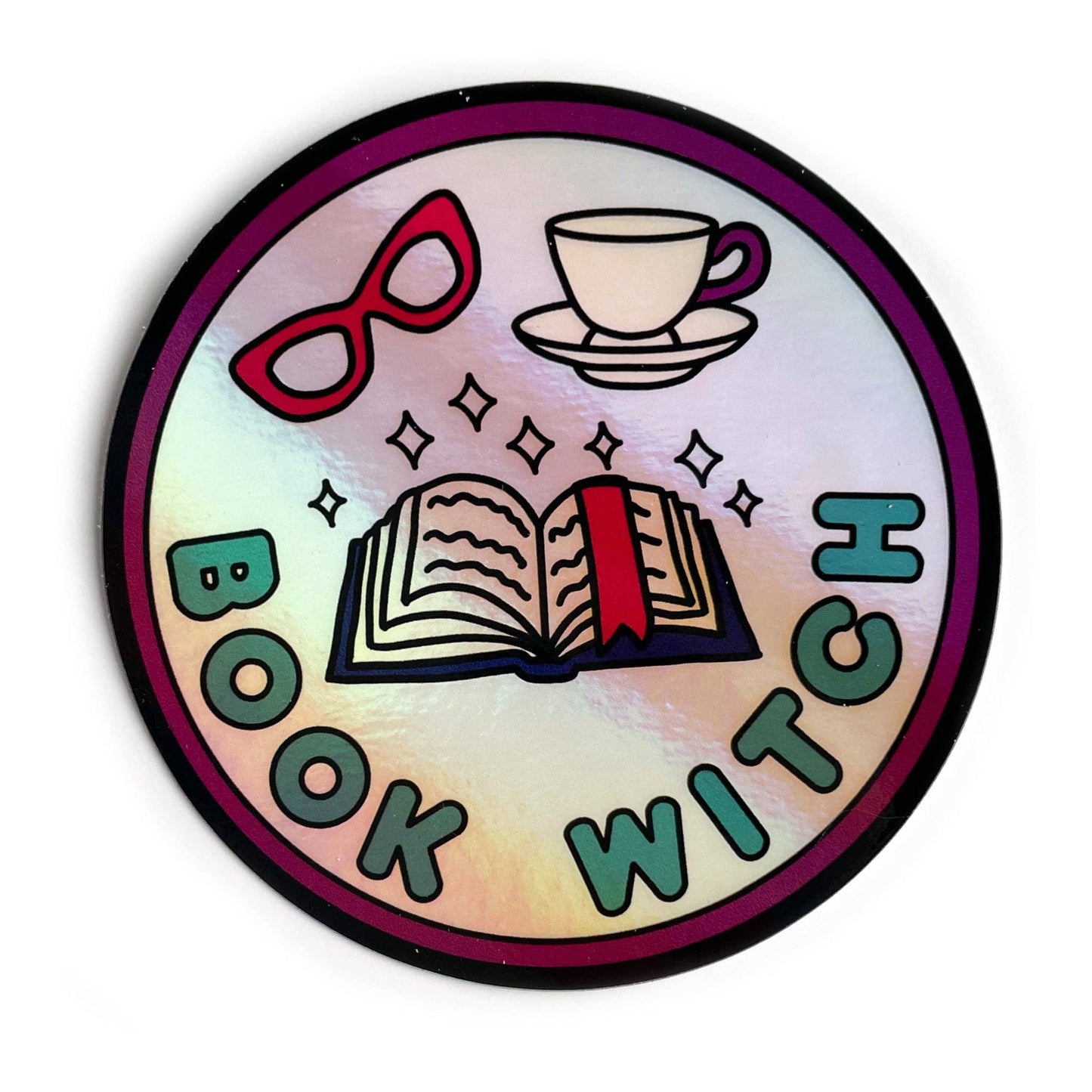 Book Witch Holographic Sticker