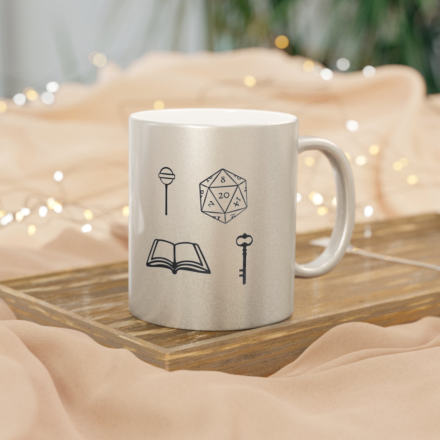 Roll for Reading Logo - Metallic Mug (Silver\Gold)