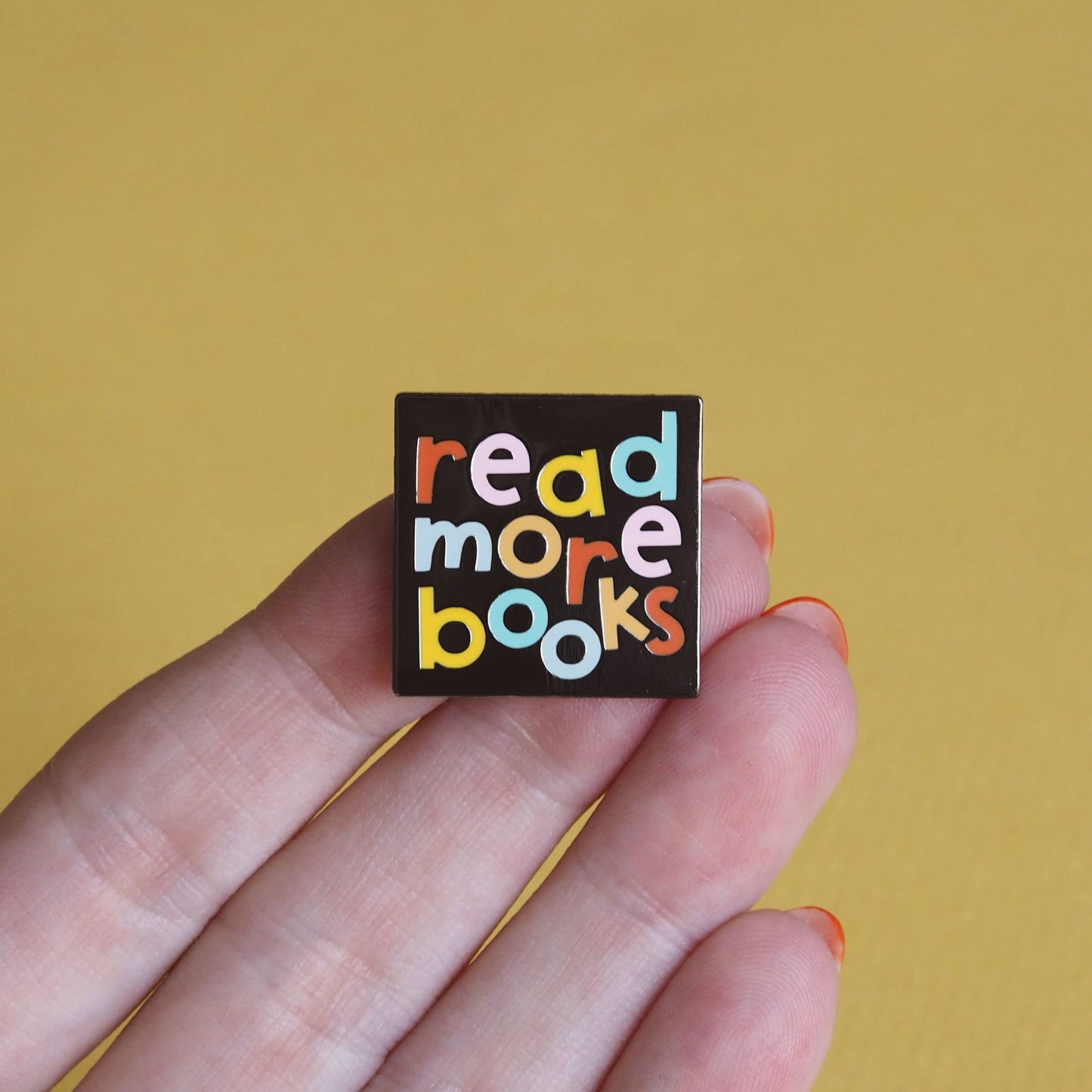 Read More Books Square Enamel Pin