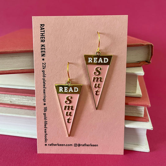 Read Smut earrings - gift for romance readers