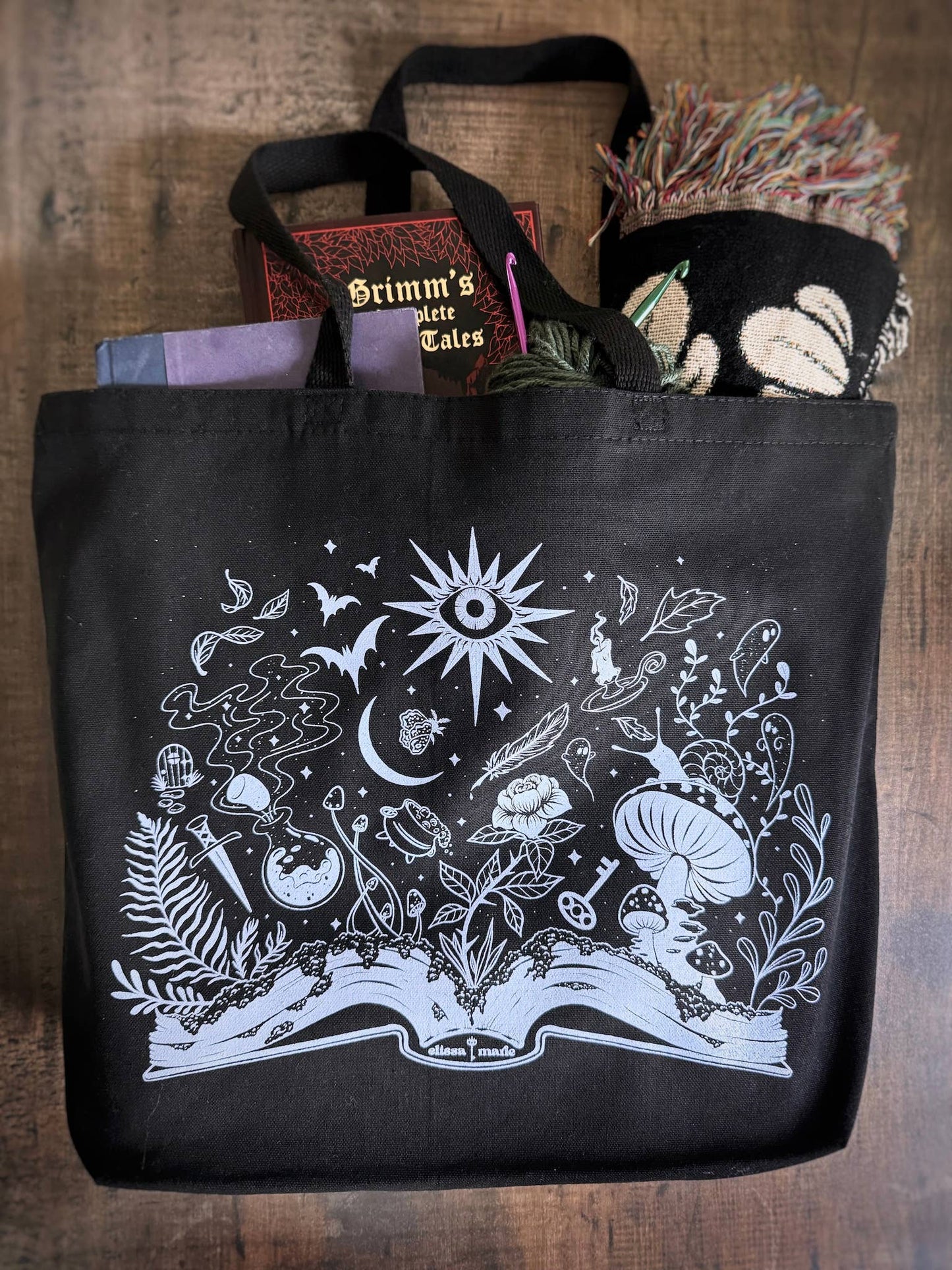 Books Are Magic Large Tote Bag | beach bag | whimsigoth