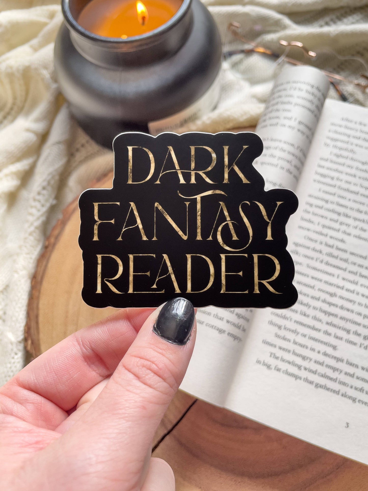 Dark Fantasy Reader Vinyl Sticker | Bookish Stickers