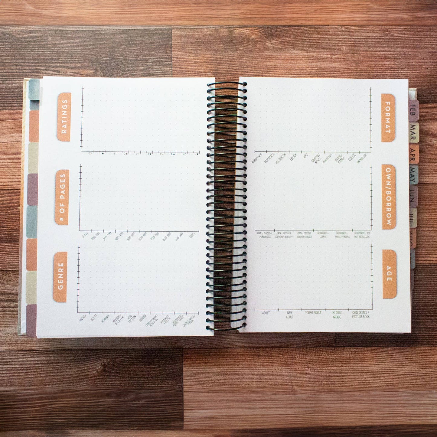 2025 Reading Tracker Notebook/Log