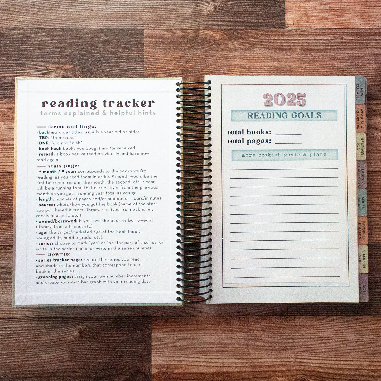 2025 Reading Tracker Notebook/Log