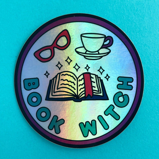 Book Witch Holographic Sticker