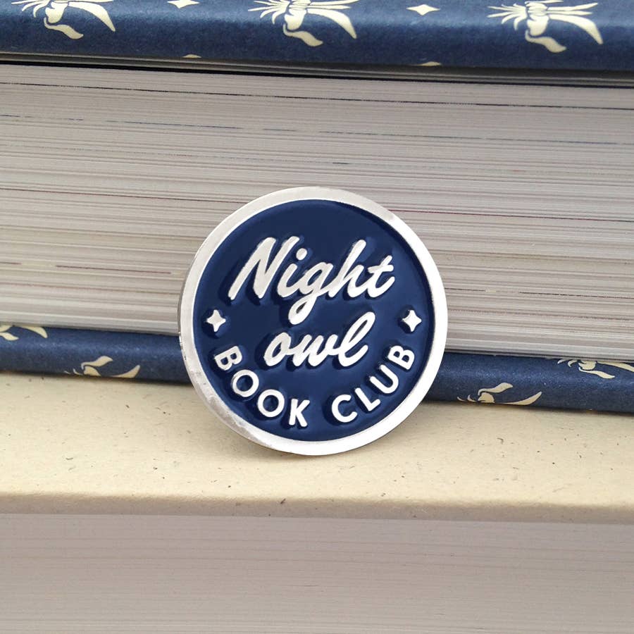 Night Owl Book Club Enamel Pin