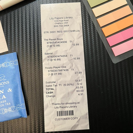 Receipt Style Bookmark