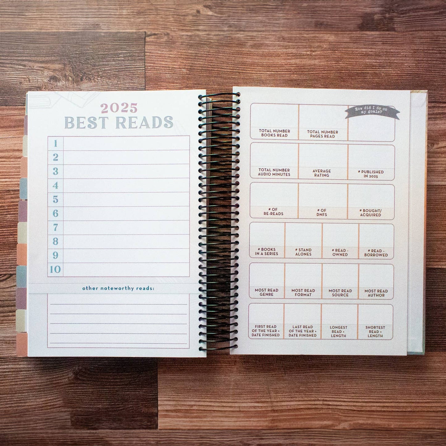 2025 Reading Tracker Notebook/Log