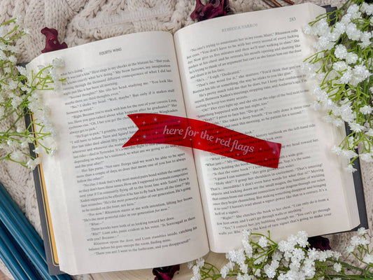 Here For The Red Flags - Red Acrylic Bookmark