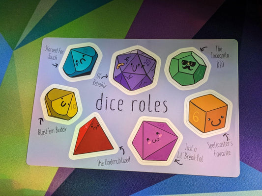 Dice Roles Sticker Sheet