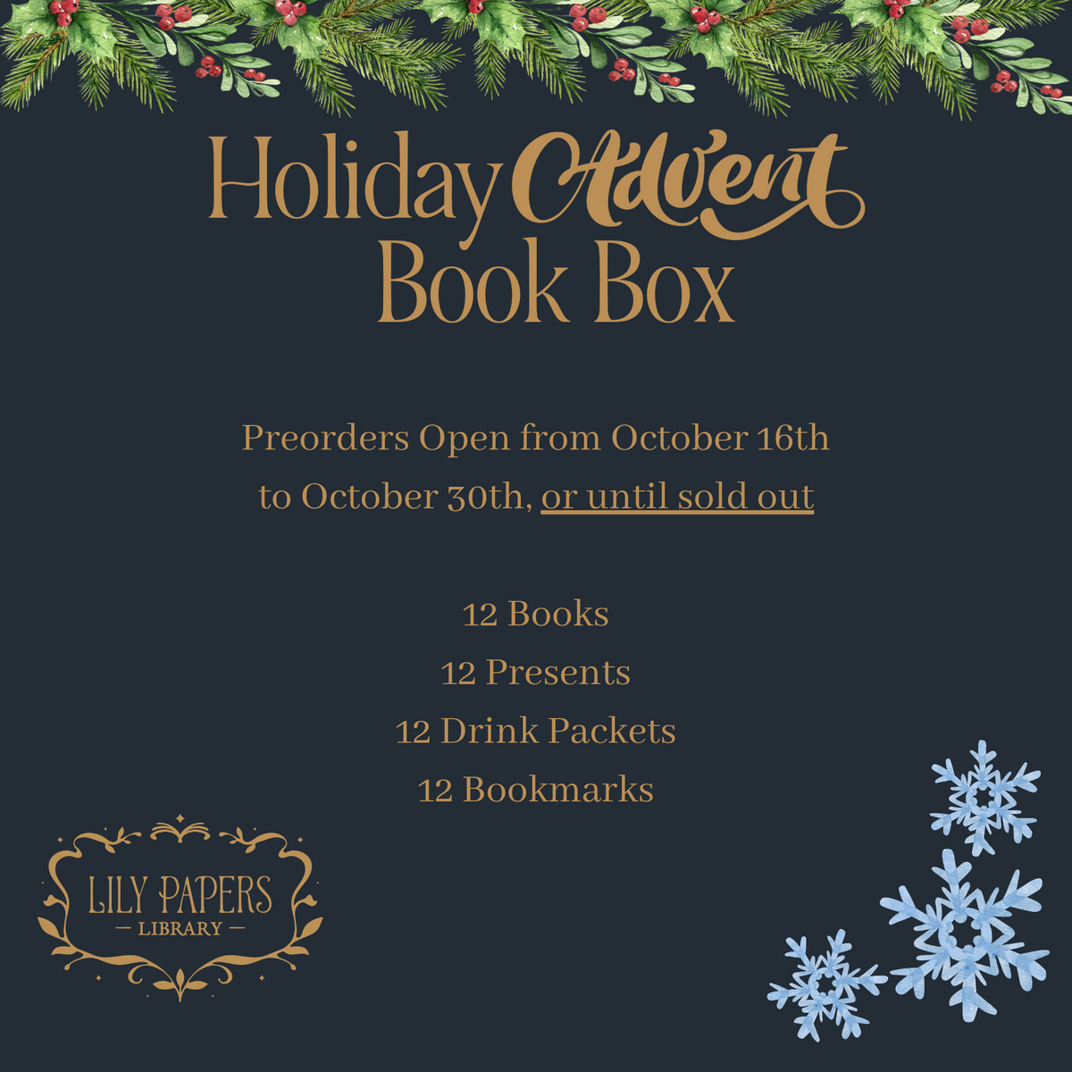 Holiday Advent Calendar Book Box