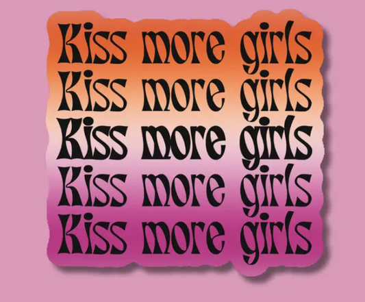 Kiss More Girls Lesbian LGBTQ+ Pride Sticker