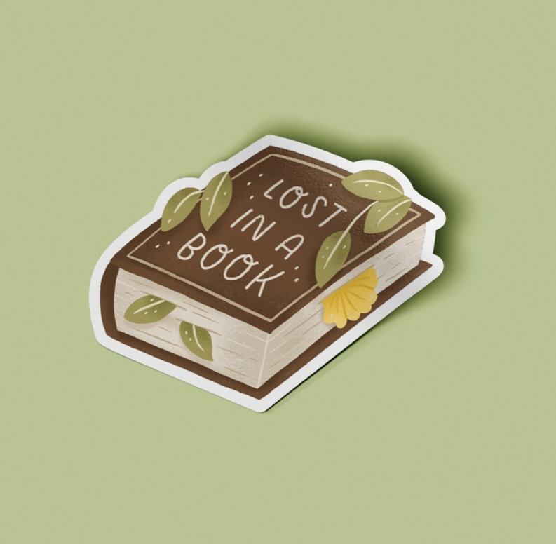 Lost in a Book Vinyl Sticker