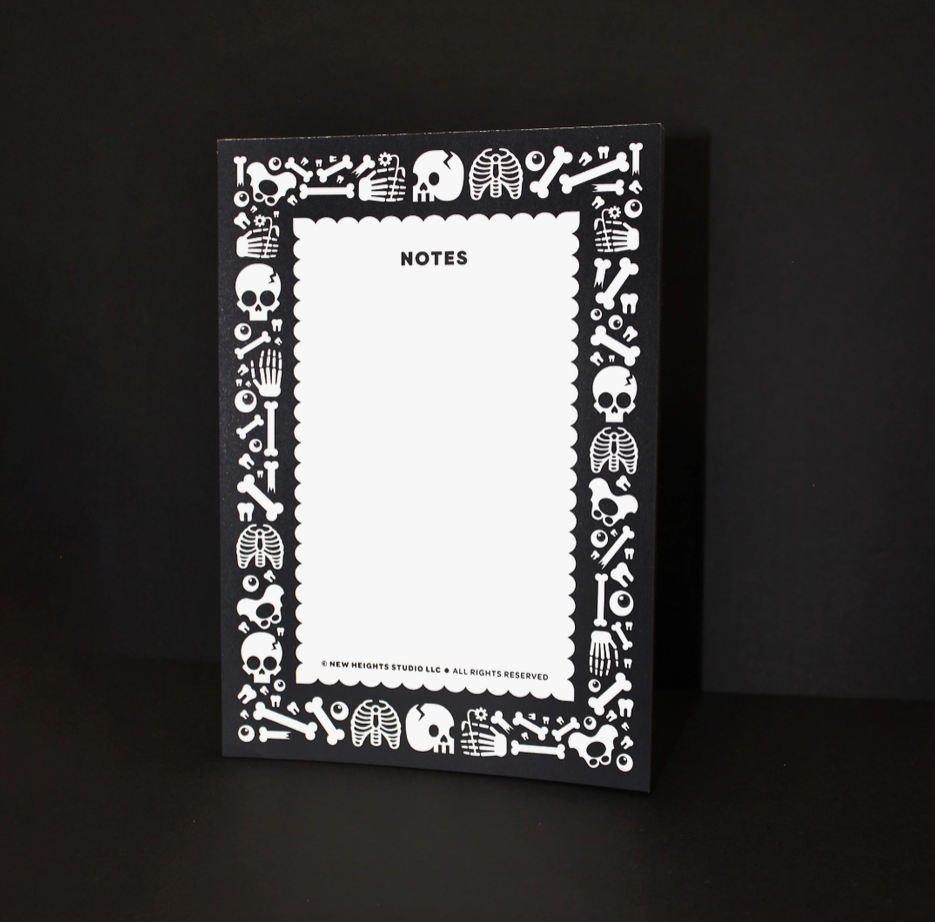 Skeletal Grave Spooky Halloween Stationery Notepad 5x7