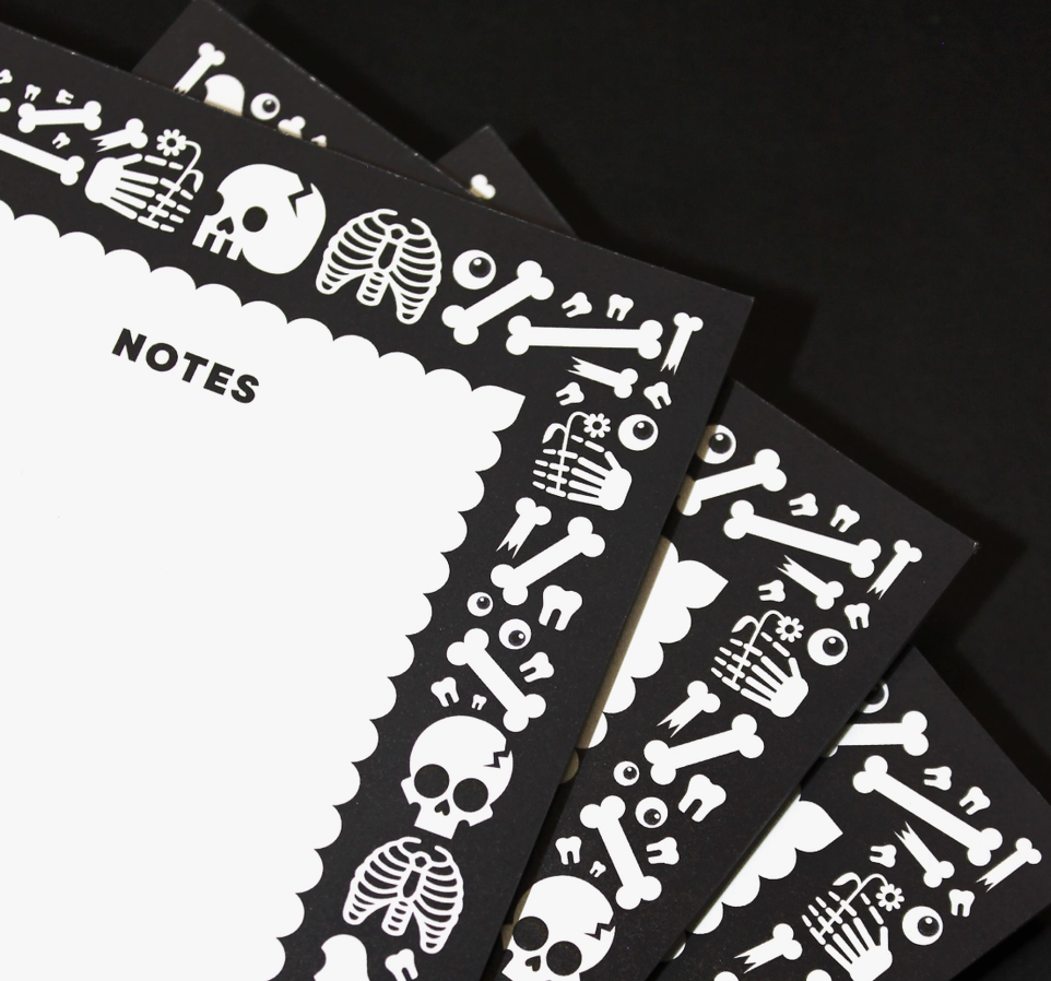 Skeletal Grave Spooky Halloween Stationery Notepad 5x7