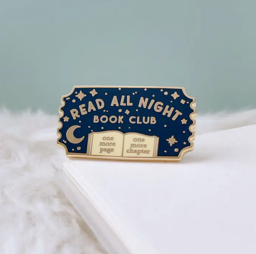 Read All Night Book Club Enamel Pin