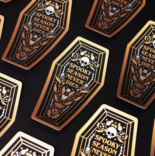 Spooky Season Never Dies Matte Metallic Halloween Sticker