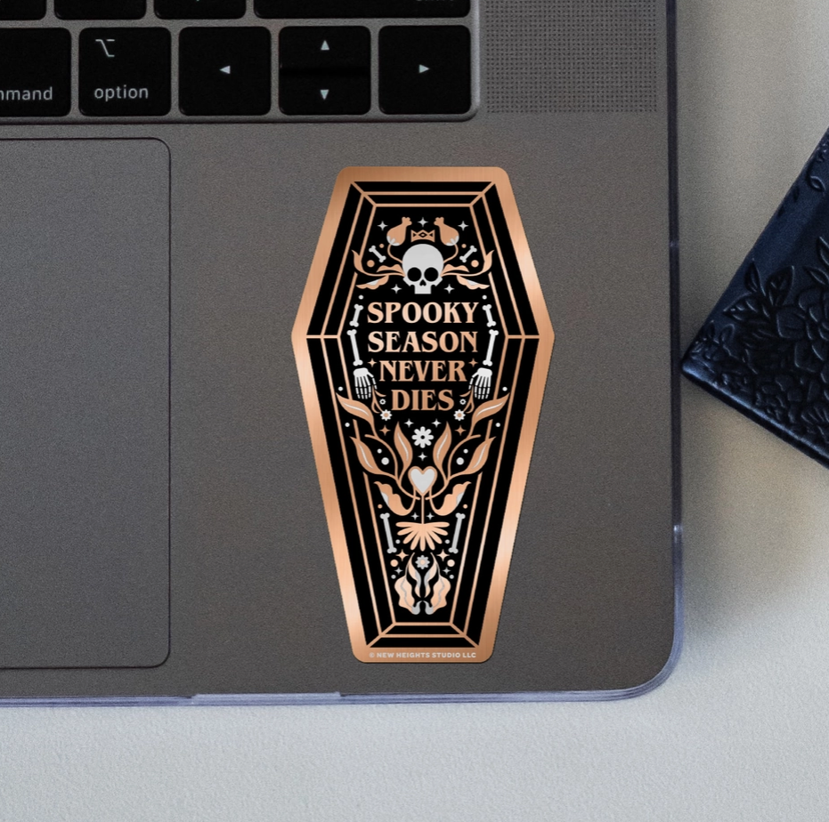 Spooky Season Never Dies Matte Metallic Halloween Sticker