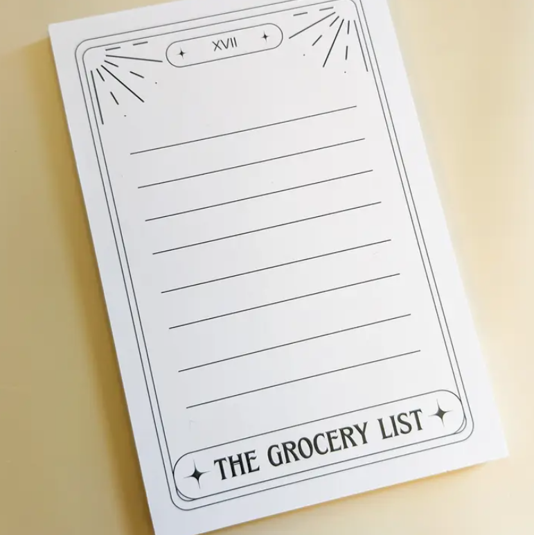 The Grocery List Tarot Card Notepad