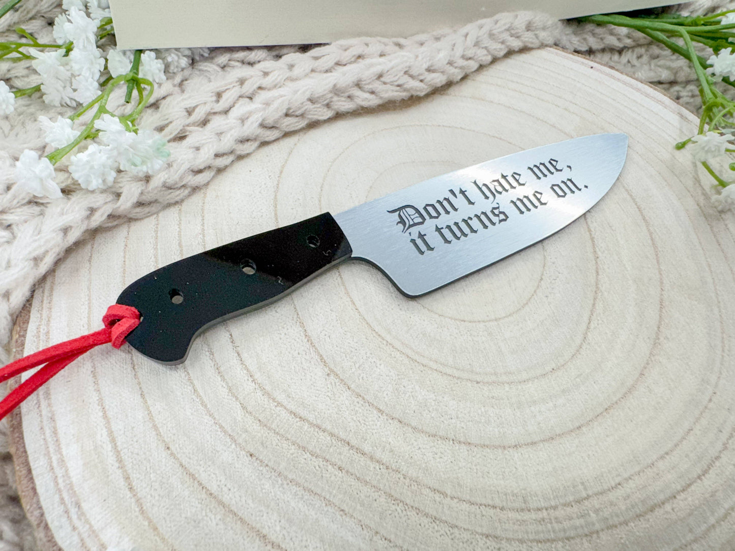 Don’t Hate Me It, Turns Me On - Silver Knife Bookmark: Red