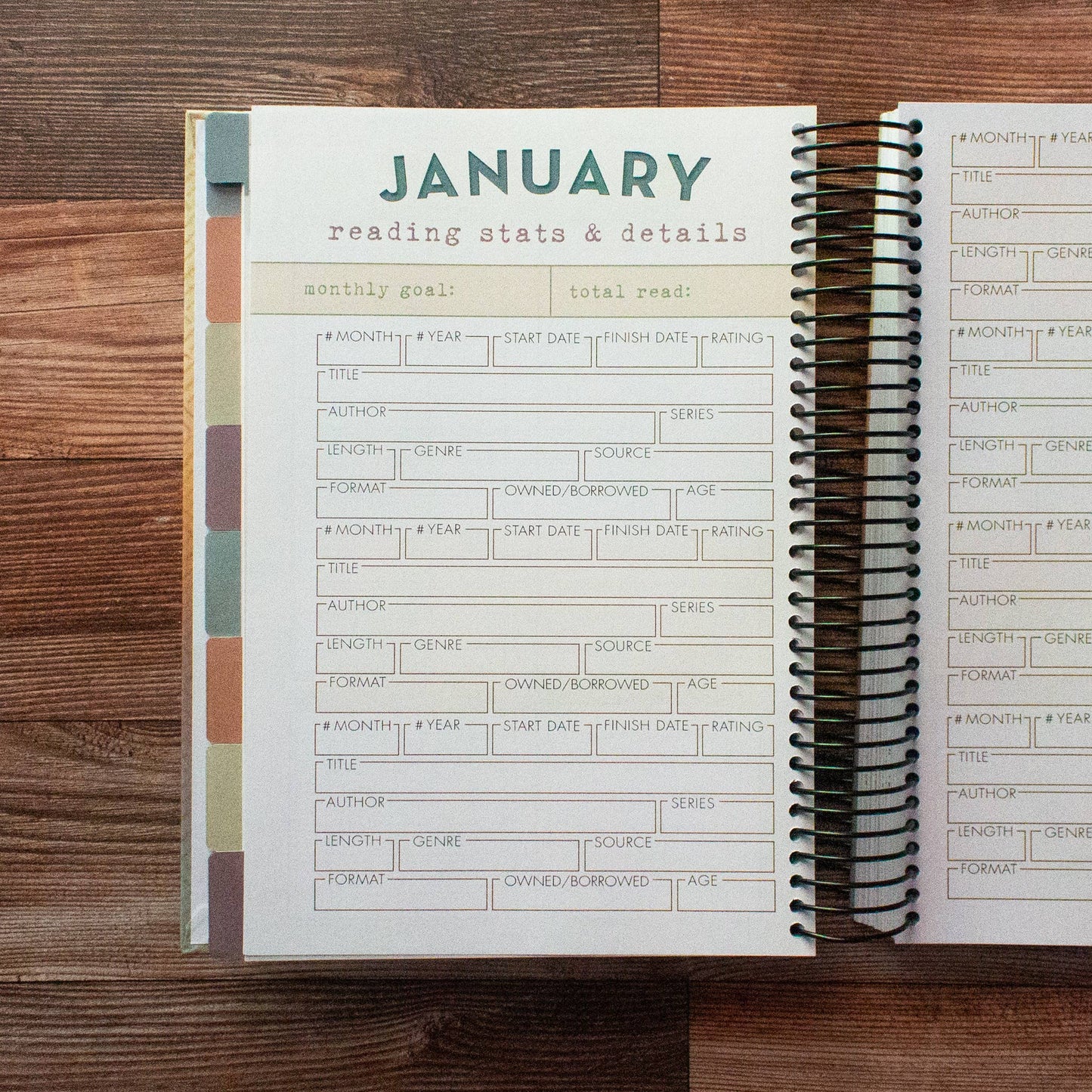 2025 Reading Tracker Notebook/Log