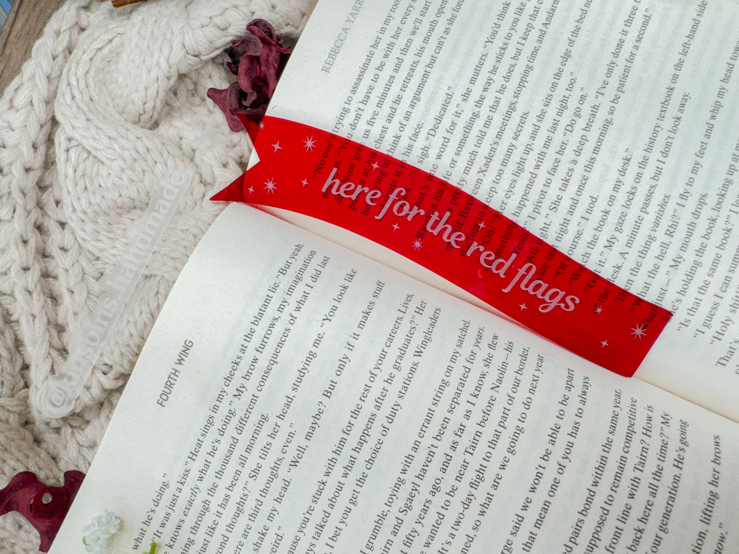 Here For The Red Flags - Red Acrylic Bookmark