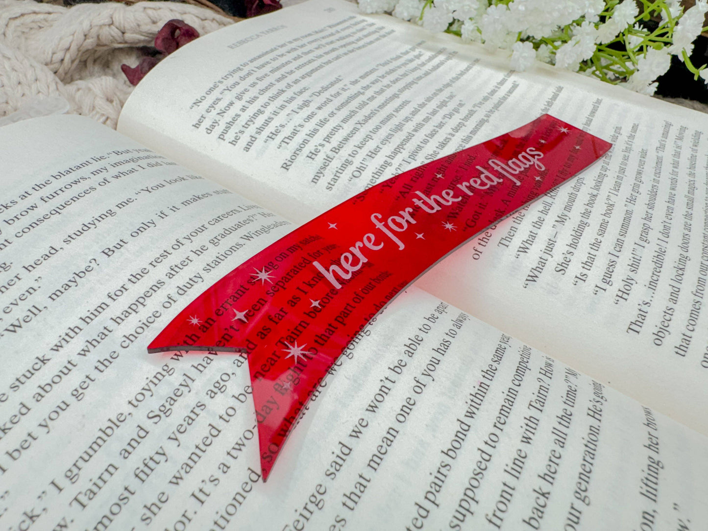 Here For The Red Flags - Red Acrylic Bookmark