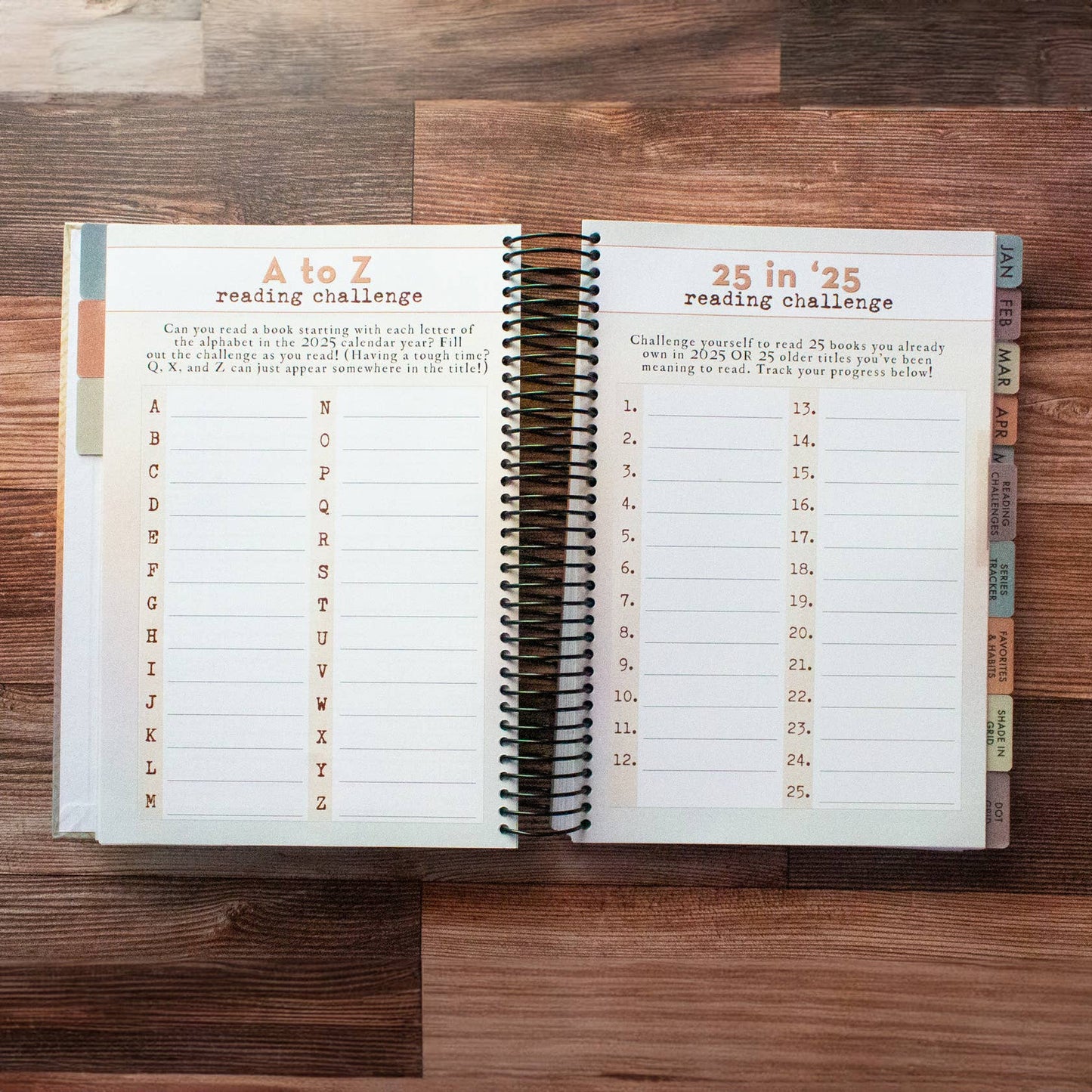 2025 Reading Tracker Notebook/Log